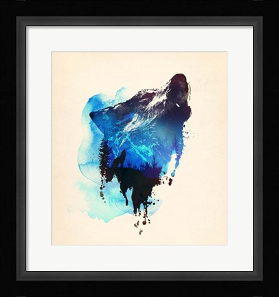 Framed Alone As a Wolf Print