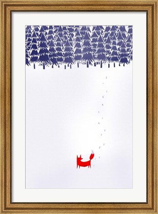 Framed Alone In The Forest Print