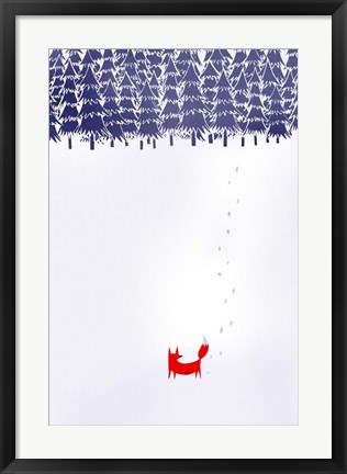 Framed Alone In The Forest Print