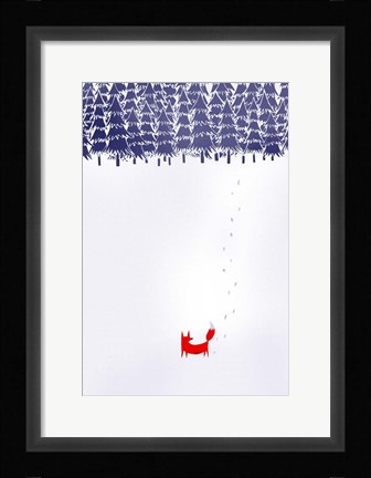 Framed Alone In The Forest Print