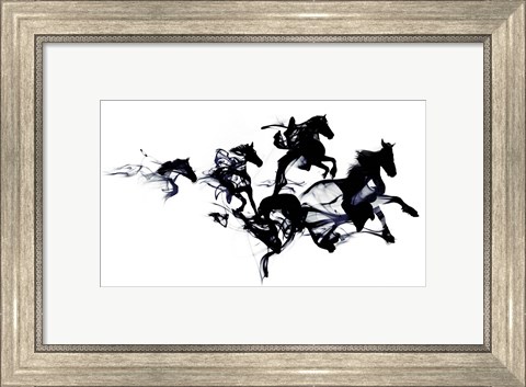 Framed Black Horses Print