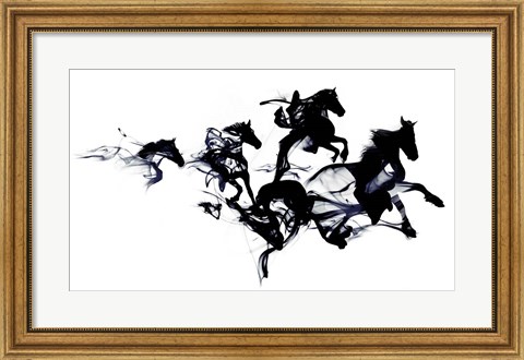 Framed Black Horses Print