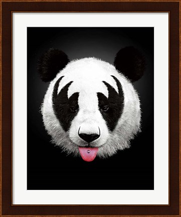 Framed Panda Rocks Print