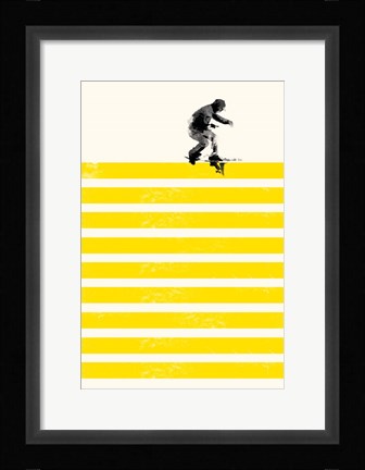 Framed Slide in Stripes Print