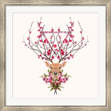 Framed Spring Deer Print