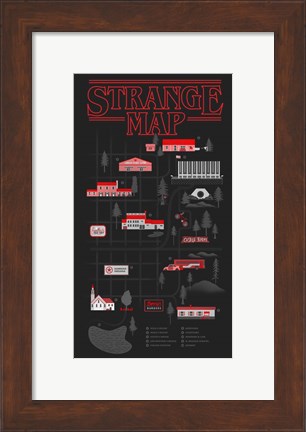 Framed Strange Map Print