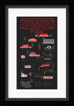 Framed Strange Map Print