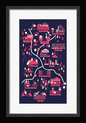 Framed Walking Dead Map Print