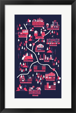 Framed Walking Dead Map Print