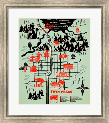 Framed Welcome to Twinpeaks Print