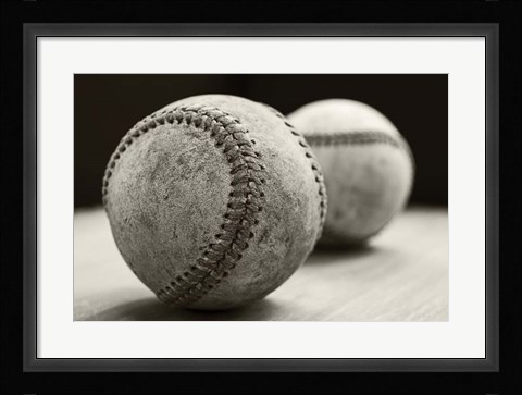 Framed Old Baseballs Print