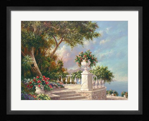 Framed Balcony at Lake Como Print