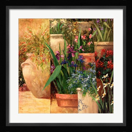 Framed Flower Pots Left Print
