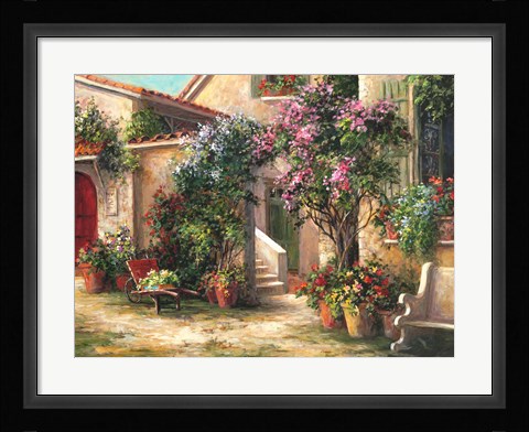 Framed Garden Courtyard Print