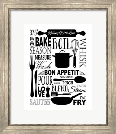 Framed Culinary Love 1 (black &amp; white) Print