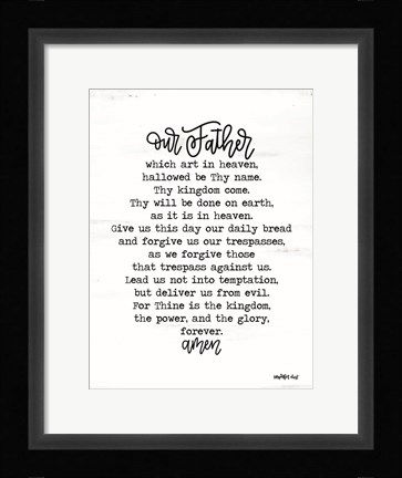 Framed Lord's Prayer Print