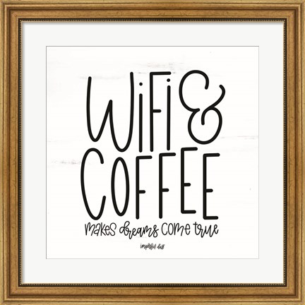 Framed WIFI &amp; Coffee Print