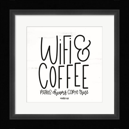 Framed WIFI &amp; Coffee Print