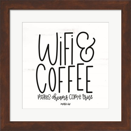 Framed WIFI &amp; Coffee Print