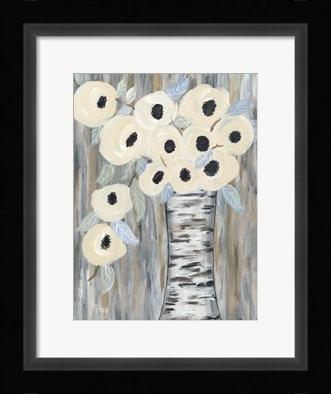 Framed Blooming Birch Vase I Print