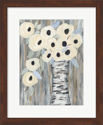Framed Blooming Birch Vase I Print