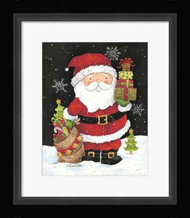 Framed Santa Claus with Presents Print