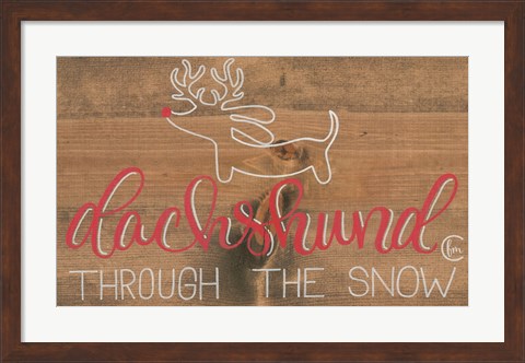 Framed Dachshund in the Snow Print