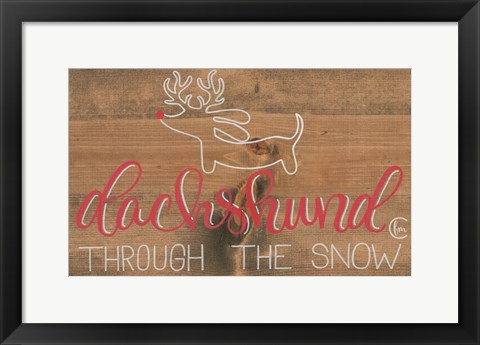 Framed Dachshund in the Snow Print