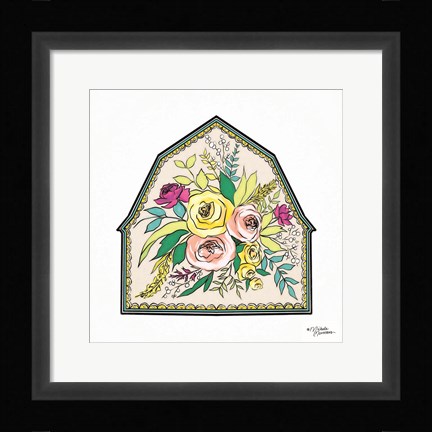 Framed Floral Barn Print