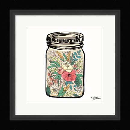 Framed Floral Jar Print