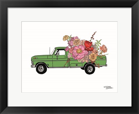 Framed Floral Truck Print