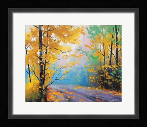 Framed Misty Autumn Day Print