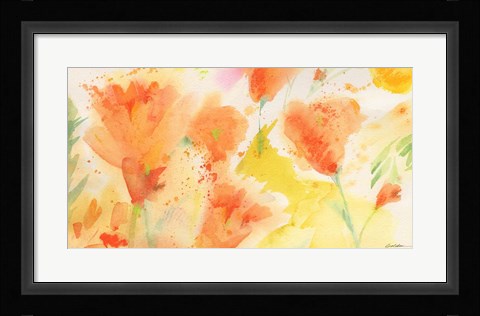 Framed Windblown Poppies #1 Print