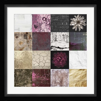 Framed Tiles Decor Purple Notes Print