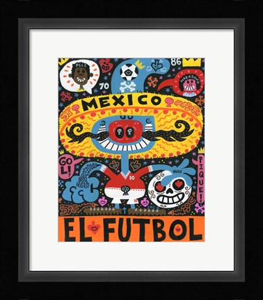 Framed La Mascota del Mundial Print