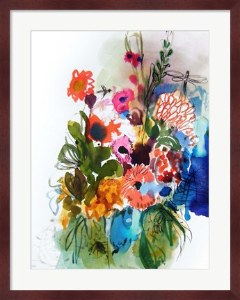 Framed Flowers and Insects One Print