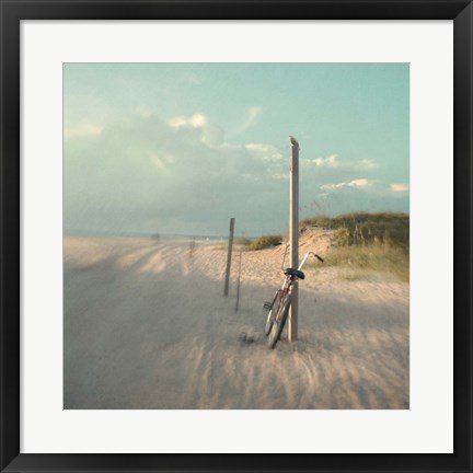 Framed Biking on Ocracoke Print