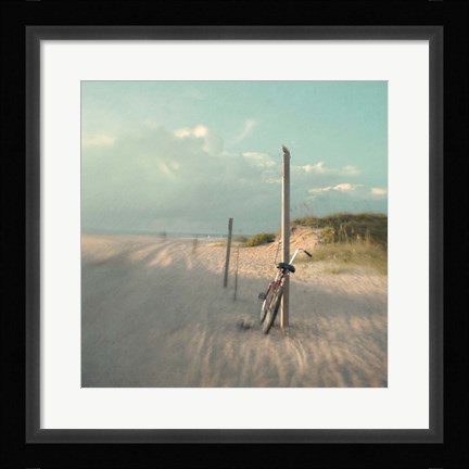 Framed Biking on Ocracoke Print
