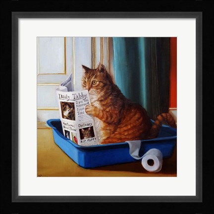 Framed Kitty Throne Print