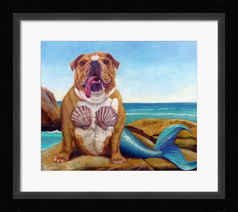 Framed Mermaid Dog Print