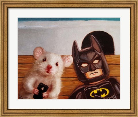 Framed Selfie with Batman Print