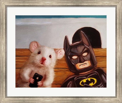 Framed Selfie with Batman Print