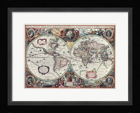 Framed Nova Totius Terrarum Orbis Tabula Print