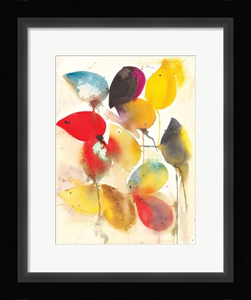 Framed Leaves Falling I Print