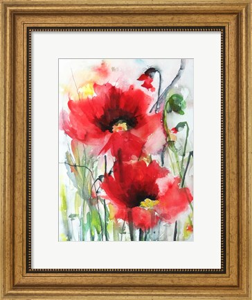 Framed Red Poppies Print