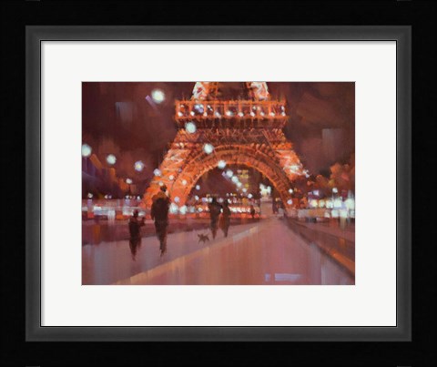 Framed Paris at Night Print
