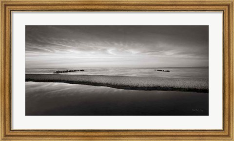 Framed Lake Superior Beach IV BW Print