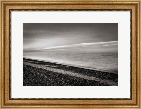 Framed Lake Superior Beach III BW Print