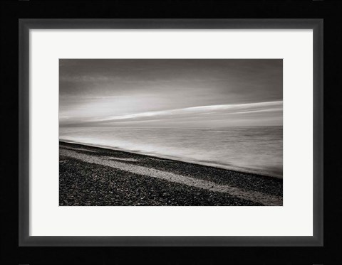 Framed Lake Superior Beach III BW Print