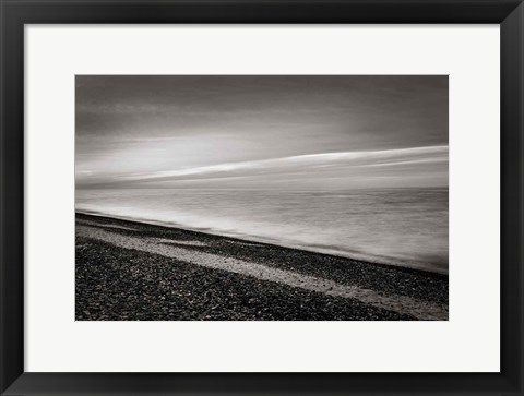 Framed Lake Superior Beach III BW Print